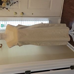 JG HOOK Linen blend sheath dress sleeveless beige natural square neck sz 10 EUC…